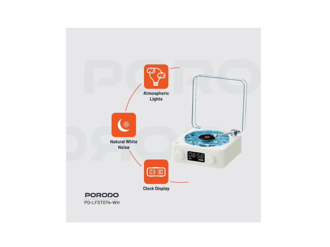 Porodo Lifestyle White Noise Portable Speaker - Qatar Porodo Lifestyle White Noise Portable Speaker - Qatar
